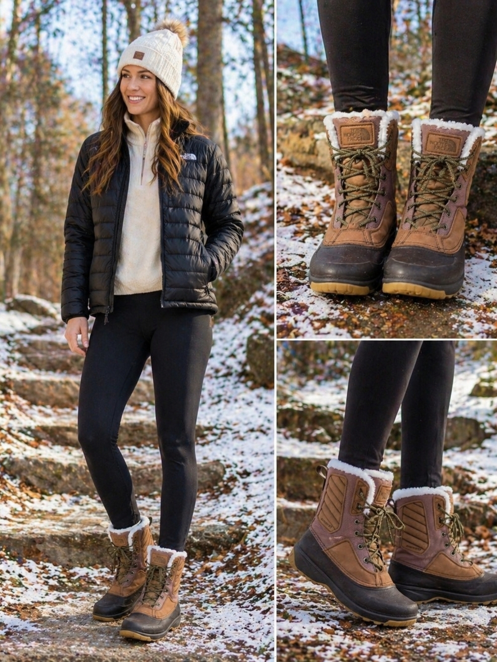 The North Face Brown and Black Women's Winter Snow Boots
